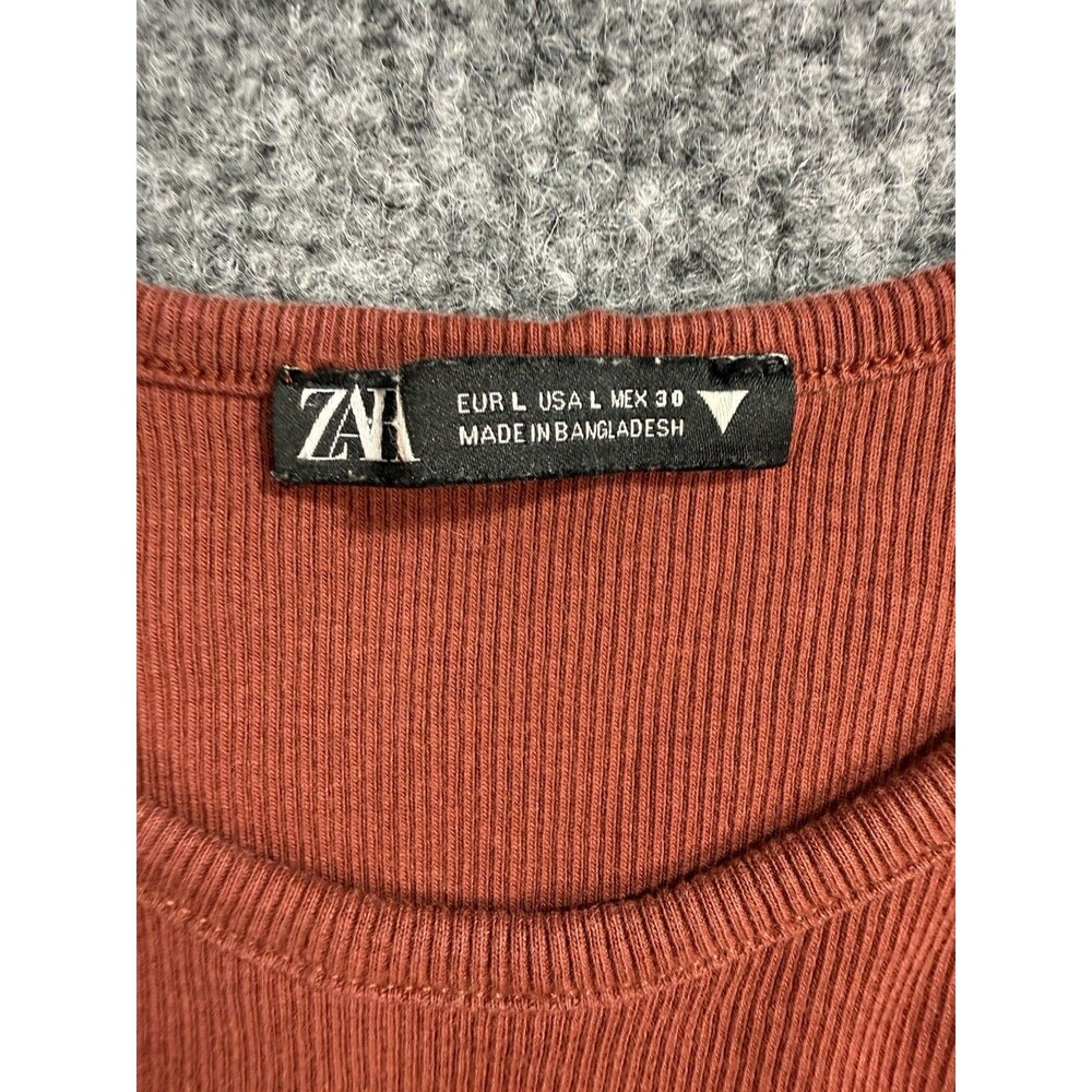 Zara Rust Ribbed Tank Crop Top - Picture 4 of 5
